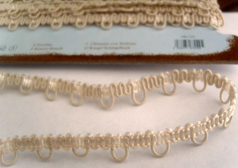 BLOOP20 Champagne Button or Bridal Looping Braid Trim, Elasticated Loops - Ribbonmoon