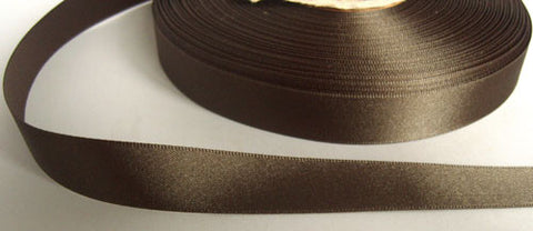 R5928 15mm Dark Grey Brown Double Face Satin Ribbon by Berisfords - Ribbonmoon