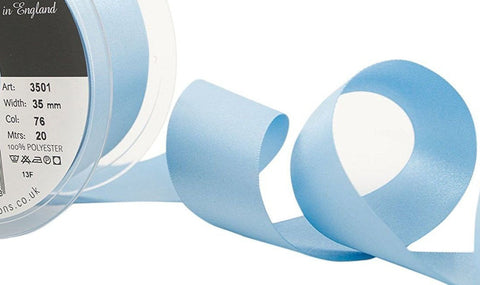 R3636 35mm Cornflower Blue Double Face Satin Ribbon by Berisfords