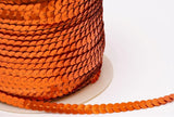 SQC67 6mm Deep Orange Metallic Strung Sequins - Sequin String