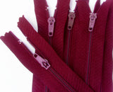 Z5031 13cm Wine Nylon No.3 Pin Lock Closed End Zip