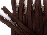 Z5038 15cm Dark Brown Nylon No.3 Pin Lock Closed End Zip