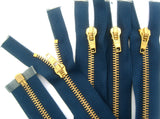 Z5260 56cm Royal Navy Brass Teeth No.5 Open End Zip