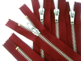 Z5228 66cm Burgundy Closed End Metal Teeth No.5 Zip