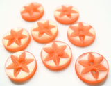 B10208 11mm Pink Peach 2 Hole Polyester Star Button