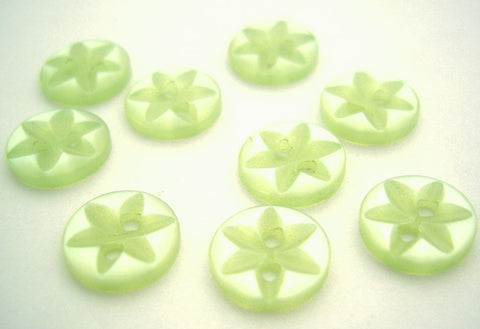 B10215 10mm Hush Green Polyester Star 2 Hole Button