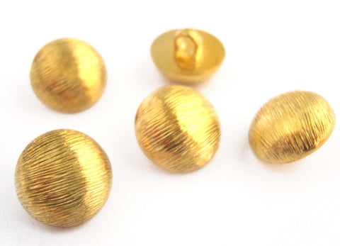B11057 15mm Gold Gilded Poly Domed and Textured Shank Button