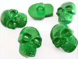 B11656 15mm Green Skull Novelty Halloween Childrens Shank Button