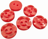 B11670 11mm Red Dished Edge (Fruit Gum) Polyester 2 Hole Button