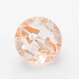 B11719 13mm Peach Clear Crystal Glass Effect Button, Hole Built into the Back