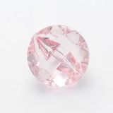 B11725 13mm Pink Clear Crystal Glass Effect Button, Hole Built into the Back