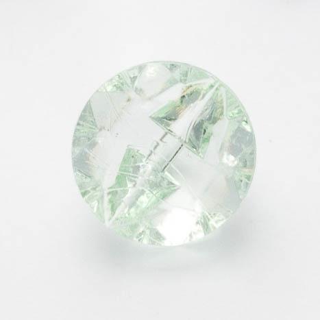 B11727 13mm Mint Green Clear Crystal Glass Effect Button,Hole Built into Back