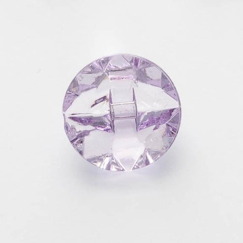 B11729 13mm Lilac Clear Crystal Glass Effect Button, Hole Built into the Back