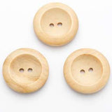 B12735 25mm Pine Wood  2 Hole Button