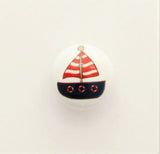 B12775 15mm Sail Boat Picture Design Novelty Childrens Shank Button