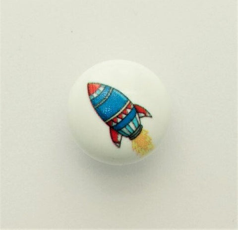 B12778 15mm Space Rocket Picture Design Novelty Childrens Shank Button