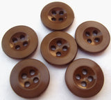 B12839 16mm Chocolate Brown 4 Hole Trouser or Brace Type Button