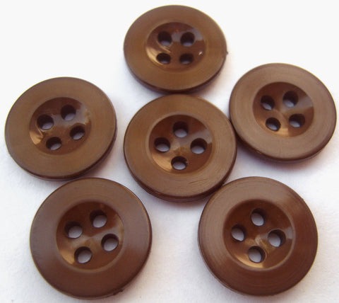 B12839 16mm Chocolate Brown 4 Hole Trouser or Brace Type Button