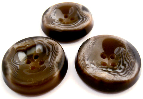 B12945 27mm Browns and Naturals Chunky High Gloss 4 Hole Button