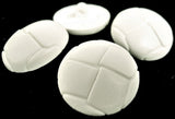 B10170 20mm White Leather Effect Nylon Domed Football Shank Button