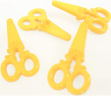 B13527 33mm Yellow Scissor Shaped Novelty Childrens Shank Button