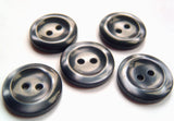 B15517 20mm Navy Polyester 2 Hole Button, Vivid Shimmer and Raised Rim