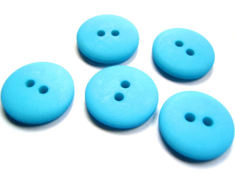 B14446 15mm Turquoise Matt and Lighty Domed 2 Hole Button