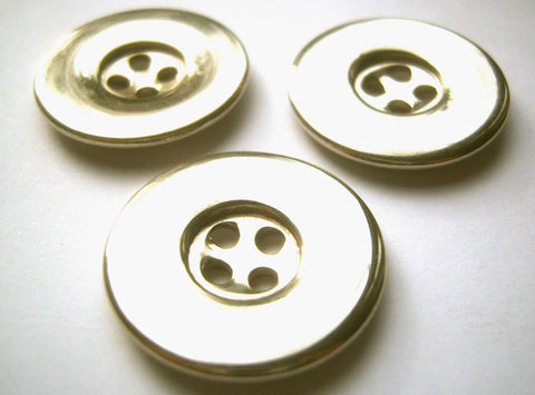 B13802 23mm Silver Metal 4 Hole Button with a Dinked Centre