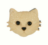 B13842 17mm Cream-Black Cats Head Novelty Childrens Shank Button