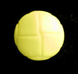 B13880 15mm Pale Lemon Leather Effect "Football" Shank Button