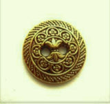 B13926 15mm Gilded Antique Brass Poly 2 Hole Button