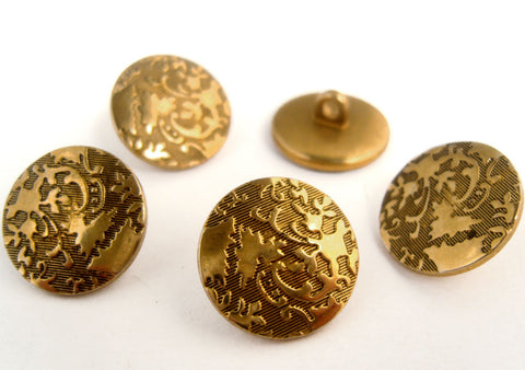 B14008 18mm Bronze Gilded Poly Shank Button with a Textured Design