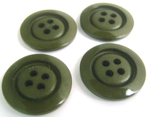 B14074 22mm English Forest Green 4 Hole Button,Matt Centre,Gloss Rim