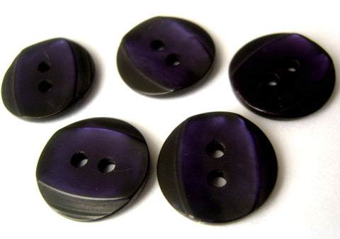 B14084 15mm Ink Navy 2 Hole Button with a Purple Shimmer