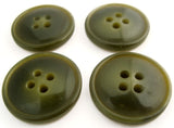 B14101 15mm Tonal Greens High Gloss Polyester 4 Hole Button