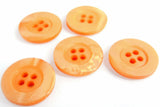 B14118 17mm Tonal Peach 4 Hole Button with a Shimmery Rim