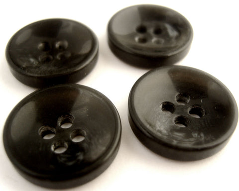 B14303 Tonal Black and Greys High Gloss Chunky 4 Hole Button