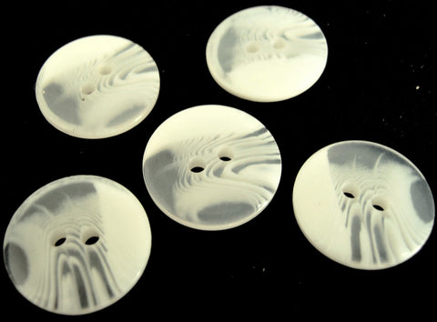 B14401 17mm White and Translucent Gloss Polyester 2 Hole Button