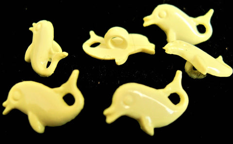 B14431 16mm Lemon Dolphin Shaped Novelty Childrens Shank Button