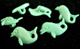 B14436 16mm Mint Green Dolphin Shaped Novelty Childrens Shank Button