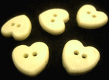 B14672 14mm Ivory Cream Glossy Love Heart Shaped 2 Hole Button