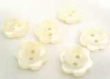 B14777 12mm Bridal White Pearlised Flower Design 2 Hole Button