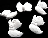 B15521 16mm White Duck Shaped Novelty Childrens Shank Button