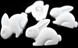 B15524 19mm White Bunny Rabbit Shaped Novelty Childrens Shank Button