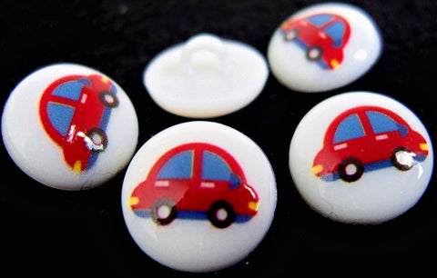 B15539 15mm Car Picture Design Novelty Childrens Shank Button