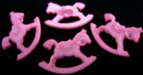 B15546 27mm Pink Rocking Horse Childrens Novelty Shank Button
