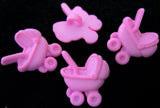 B15544 20mm Pink Pram Design Novelty Childrens Shank Button