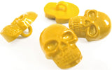 B15564 15mm Yellow Skull Novelty Halloween Childrens Shank Button