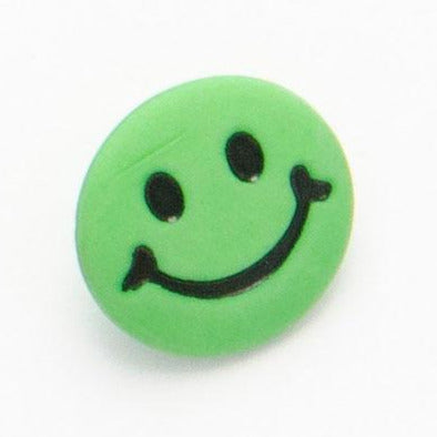 B15848 15mm Green and Black Smiley Face Matt Novelty Shank Button