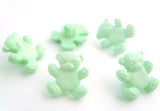 B15929 15mm Mint Green Teddy Bear Shaped Novelty Shank Button